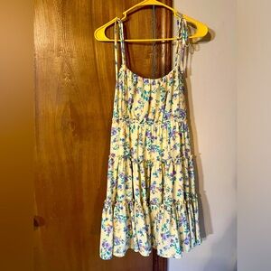 Altar’d State Yellow Floral Print Dress Size:M